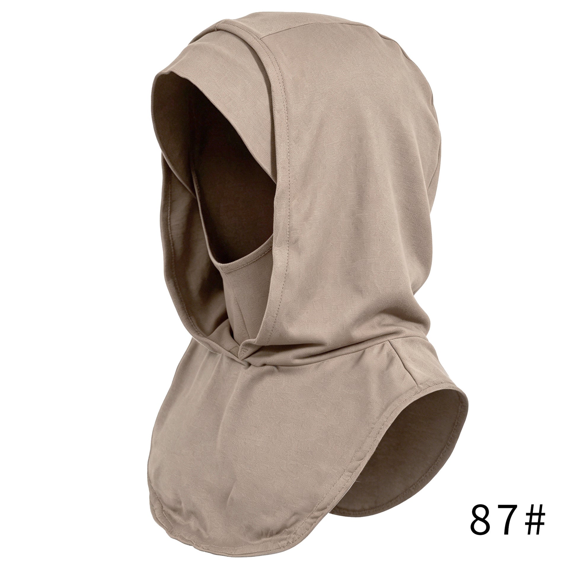 RY221 Light Coffee Full Coverage Hijab Cap – Soft Cotton Sun Protection Headscarf