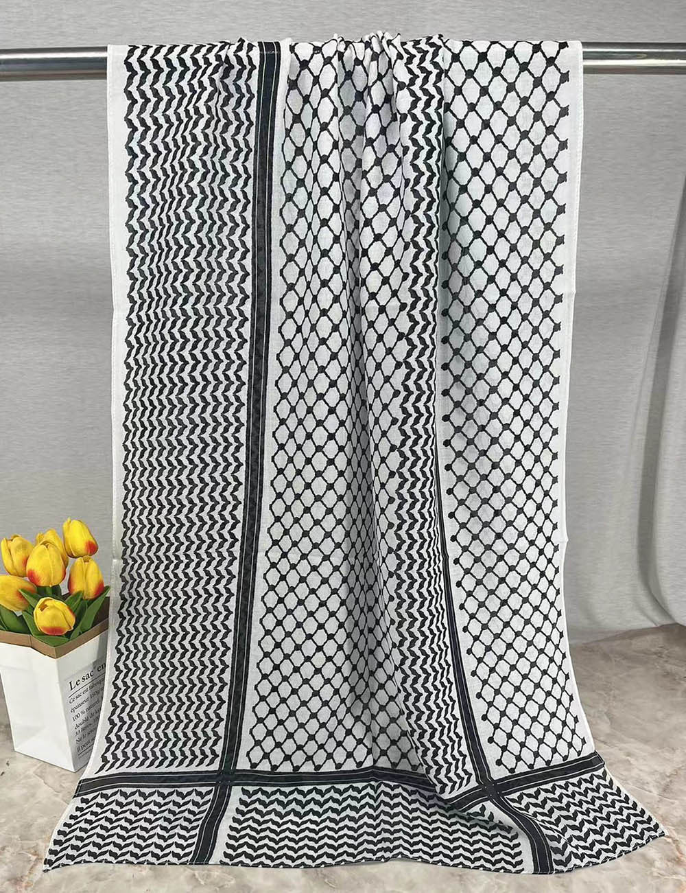HJ07 Keffiyeh Print Modal Hijab - Traditional Arabic Scarf Women
