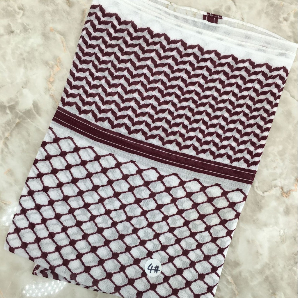 HJ07 Keffiyeh Print Modal Hijab - Traditional Arabic Scarf Women