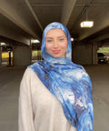 RY02 Watercolor Print Cotton Blend Hijab Shawl – Ethnic Style Women's Head Scarf (80×180cm)
