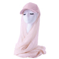 RY611 Light Pink Hat Brim Chiffon Hijab – Women's Baseball Cap Style Ready To Wear Headscarf