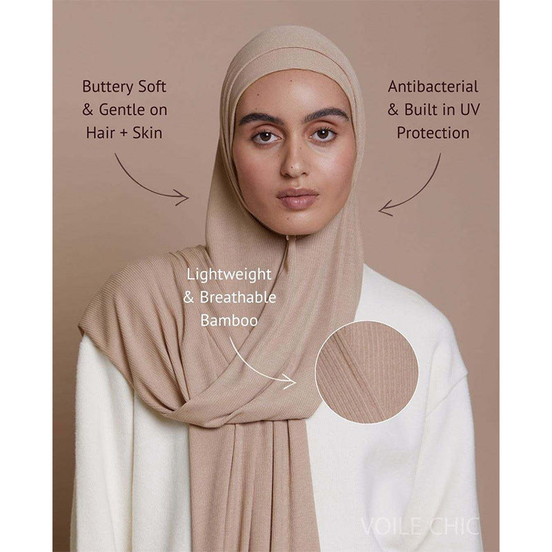HJ08 Bamboo Hijab Cap - Soft Breathable Undercap with UV Protection