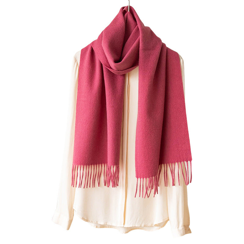 HJ10 Pure Wool Scarf Women - 100% Cashmere Feel Winter Shawl Tassel