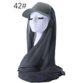 RY601 Charcoal Chiffon Hijab Baseball Cap – Sun Protection Scarf Hat