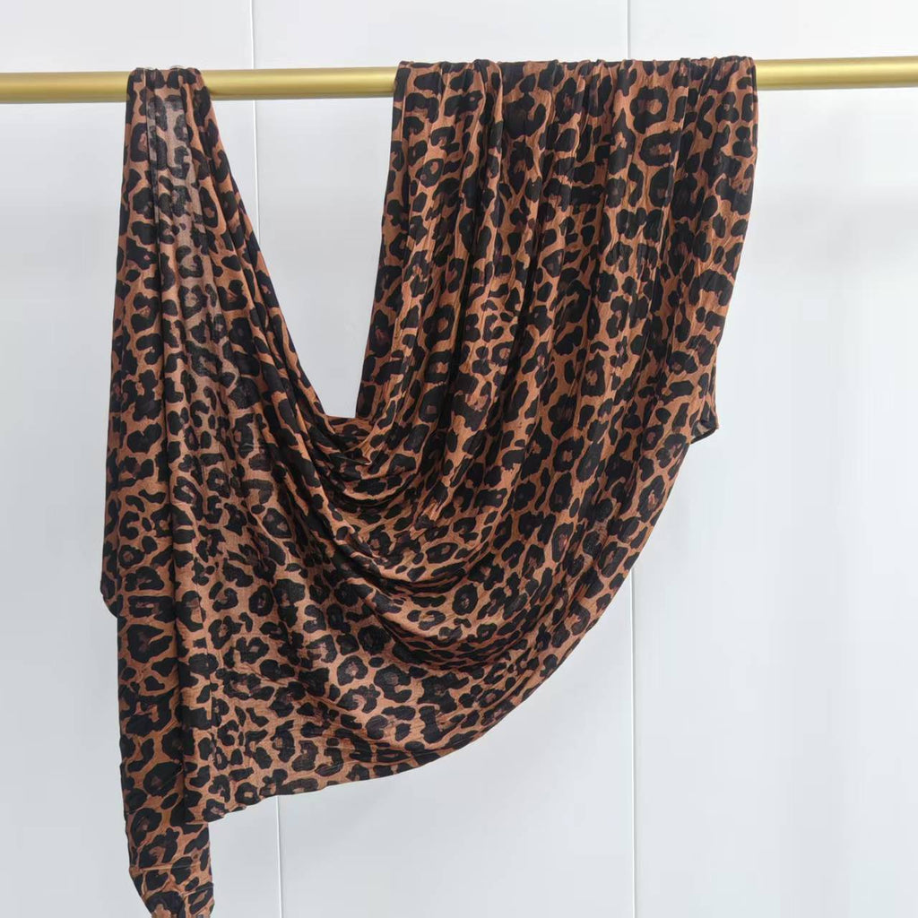 [High-quality mercerized cotton printing] Printed ethnic style shawl Bohemian watercolor marble scarf（副本） - Raya