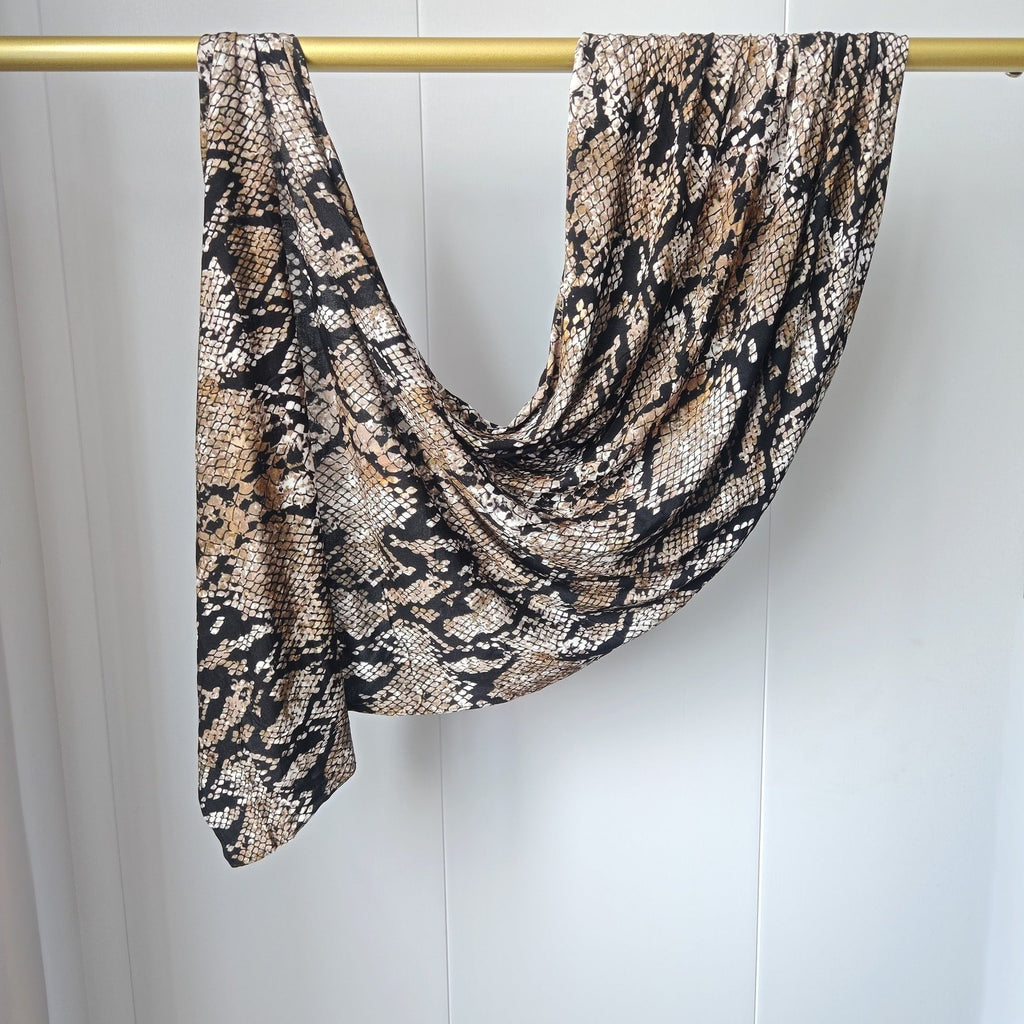 [High-quality mercerized cotton printing] Printed ethnic style shawl Bohemian watercolor marble scarf（副本） - Raya