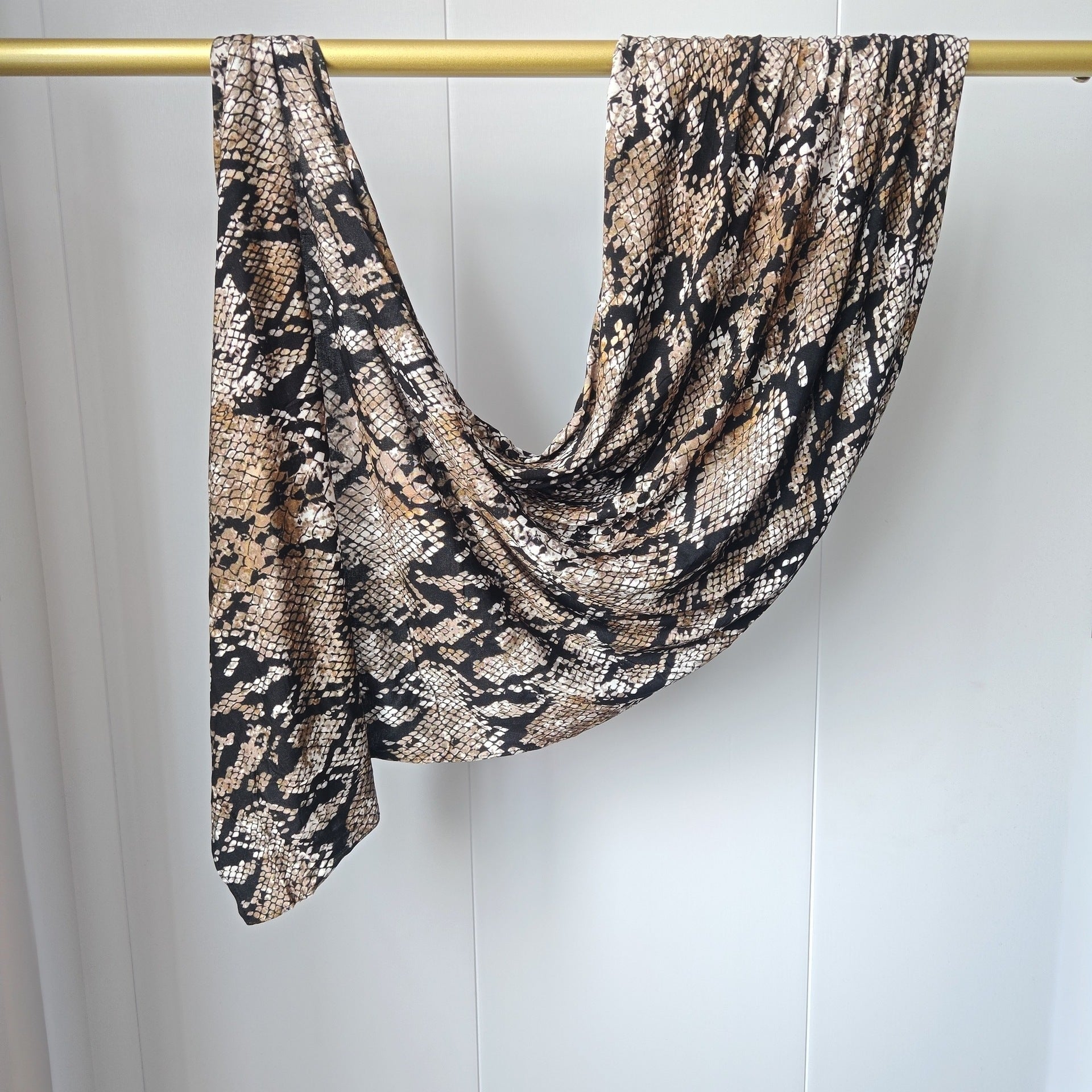 [High-quality mercerized cotton printing] Printed ethnic style shawl Bohemian watercolor marble scarf（副本） - Raya