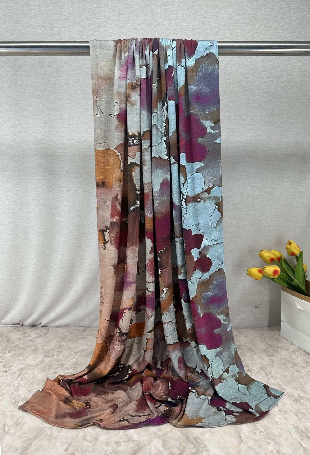 HJ09 Printed Jersey Hijab - Cotton Camouflage Scarf for Women - Raya