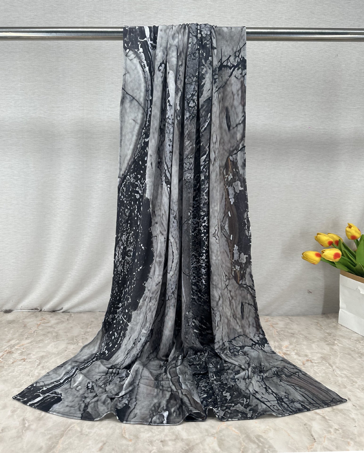 HJ09 Printed Jersey Hijab - Cotton Camouflage Scarf for Women - Raya