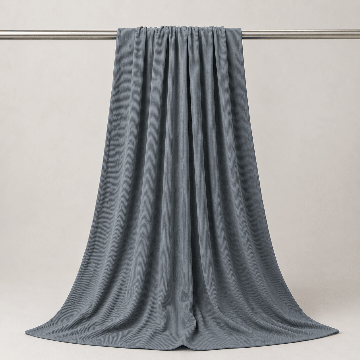 RY230 Slate Blue Grey Cotton Ribbed Jersey Hijab Scarf – Soft Stretch Breathable Headscarf - Raya