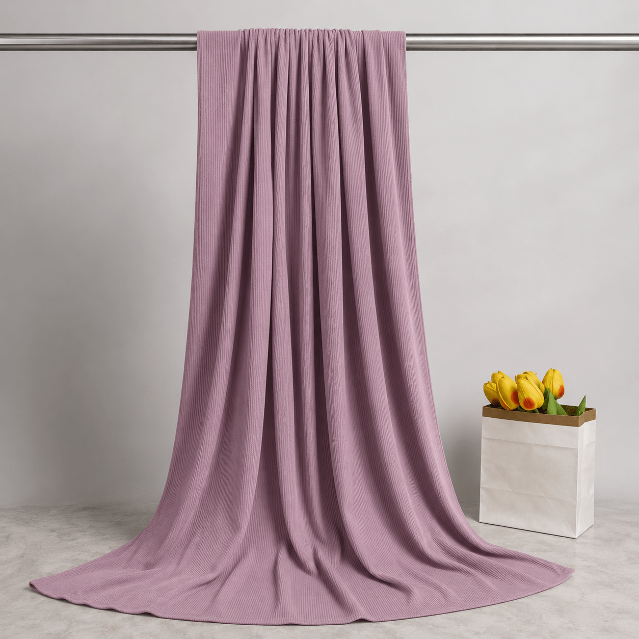 RY232 Dusty Rose Cotton Ribbed Jersey Hijab Scarf – Soft Stretch Breathable Headscarf - Raya