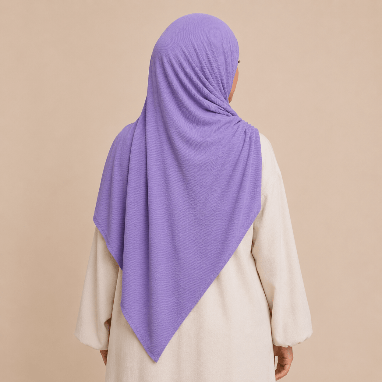RY233 Lavender Purple Cotton Ribbed Jersey Hijab Scarf – Soft Stretch Breathable Headscarf - Raya