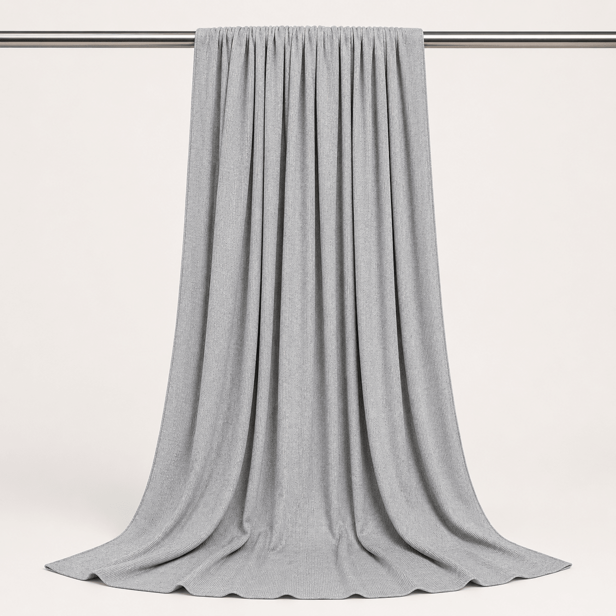 RY235 Light Heather Grey Cotton Ribbed Jersey Hijab Scarf – Soft Stretch Breathable Headscarf - Raya