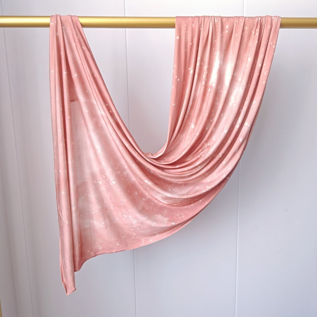 RY408 Blush Pink Printed Mercerized Cotton Hijab Scarf for Women - Raya