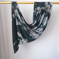 RY418 Dark Teal Gray Marble Mercerized Cotton Jersey Hijab – Soft Stretch Scarf - Raya
